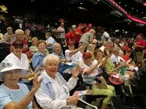 Happy Seniors at baseball game from Fellowship Square Mesa Senior Living